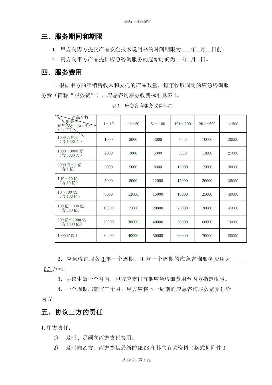 应急电话协议样本_第3页