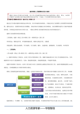 建材销售人员薪酬体系设计案例