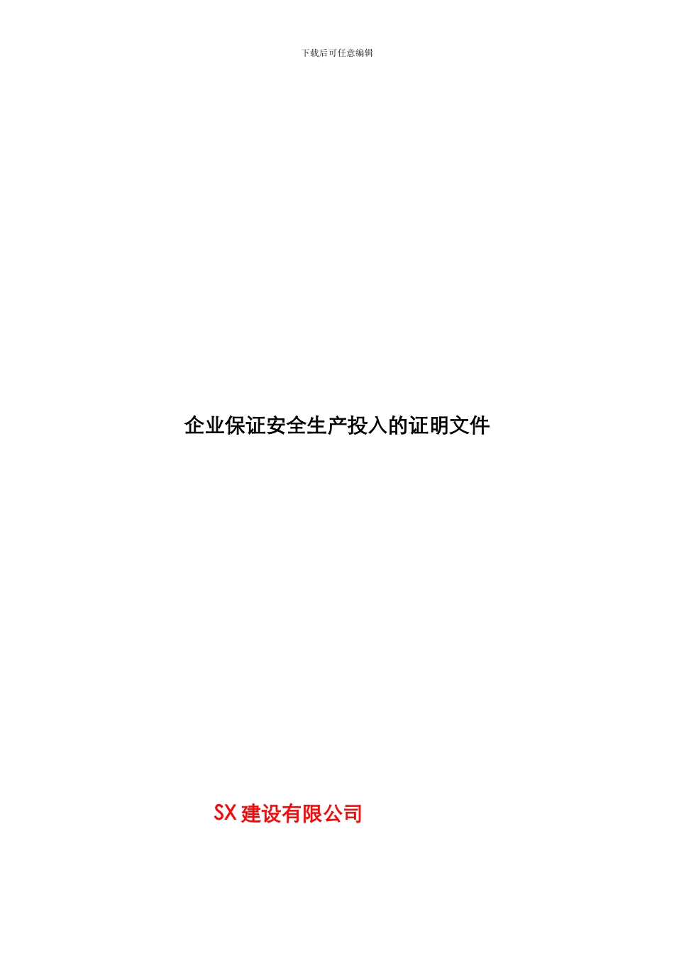 建筑企业保证安全生产投入的证明文件_第1页