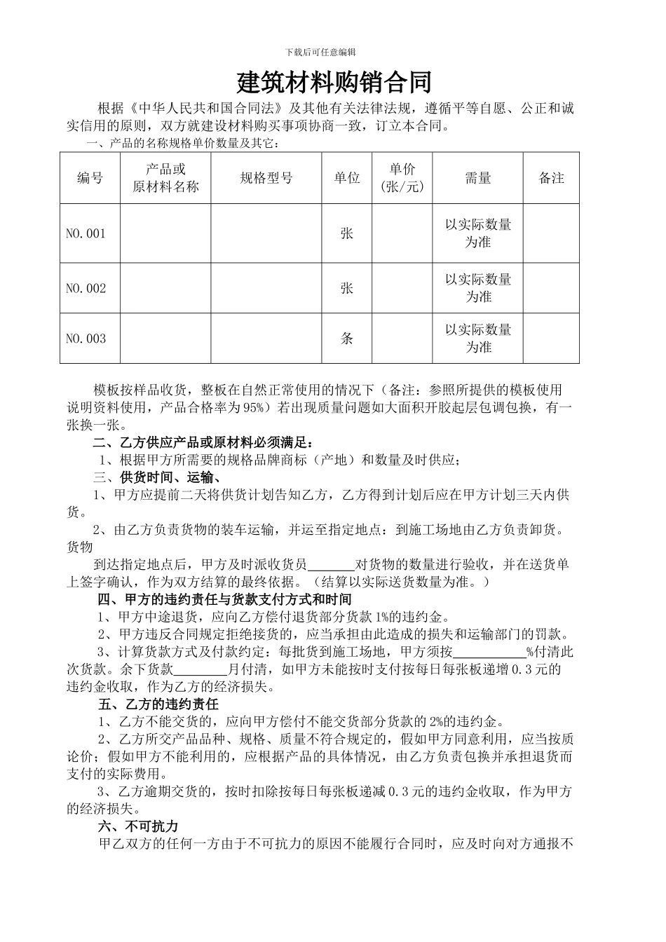 建筑材料购销合同范本-_第1页
