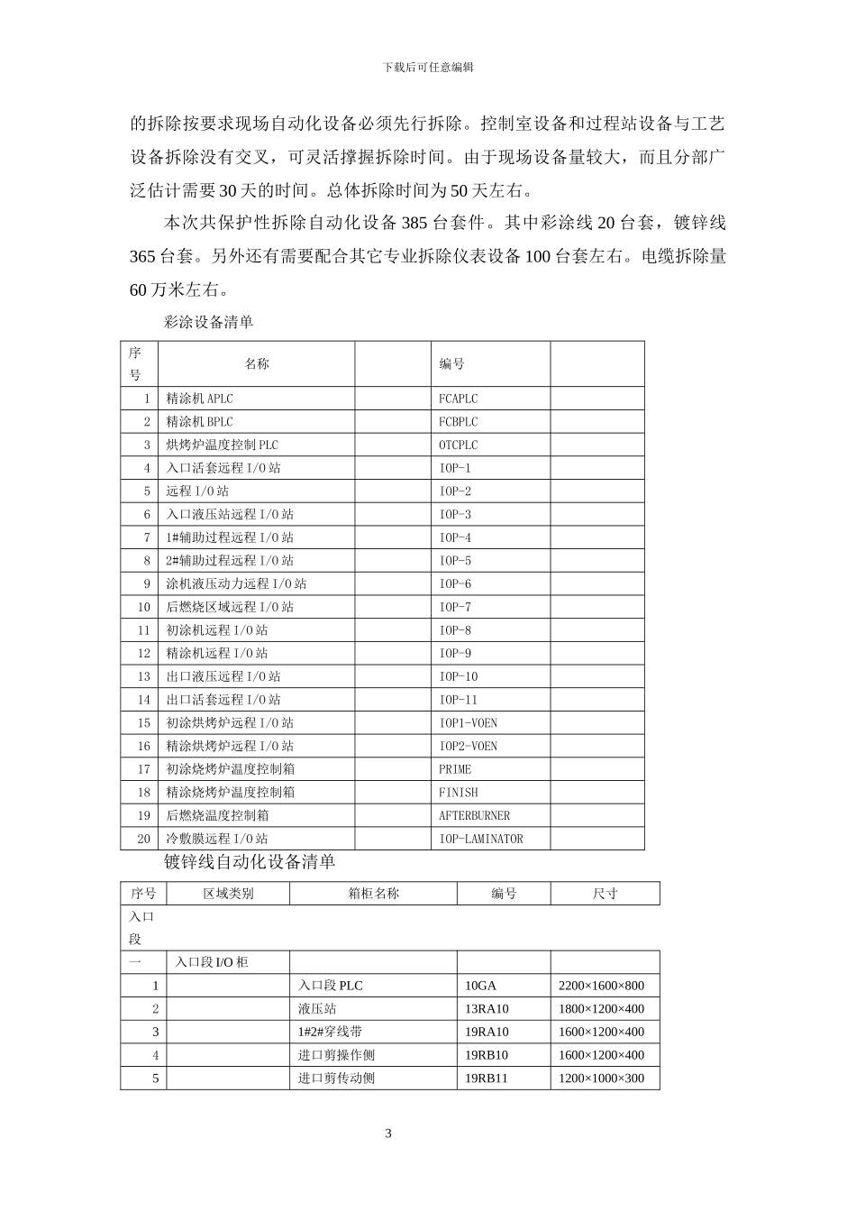 彩涂镀锌拆除施工方案_第3页