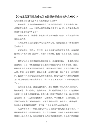 心海里的那朵浪花作文600字