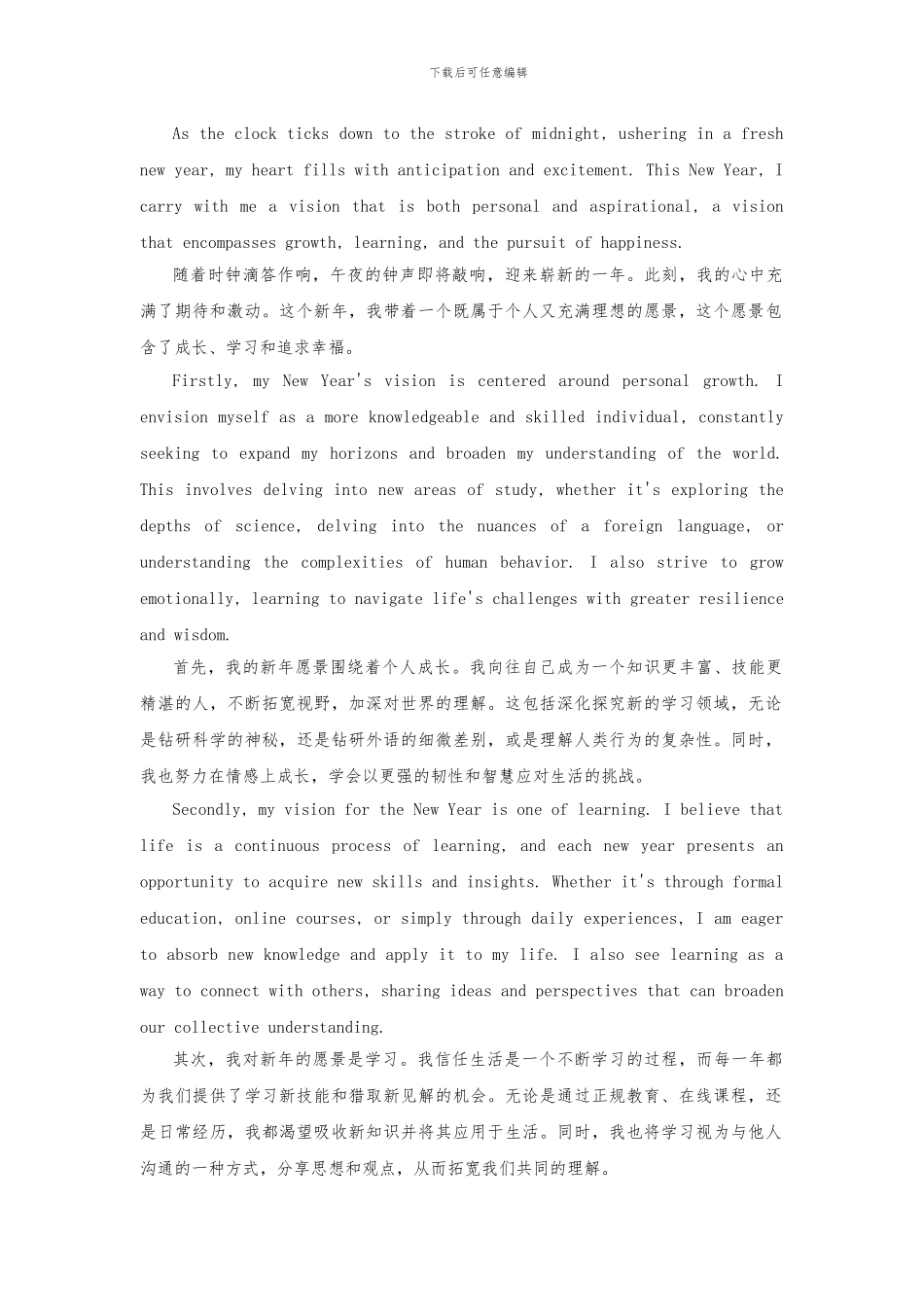 我的新年愿景英语作文_第1页