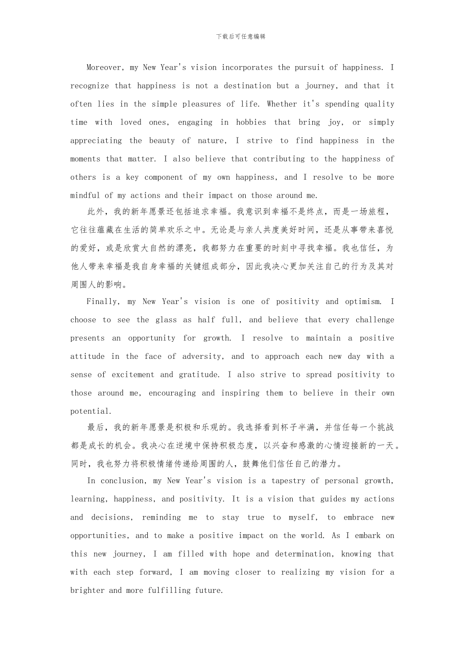 我的新年愿景英语作文_第2页