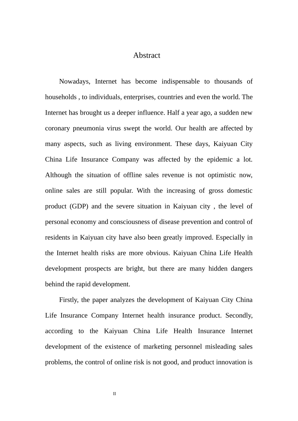 市场营销专业开原市中国人寿健康险互联网化问题研究_第3页