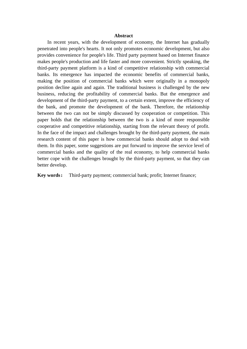 数学与应用数学-第三方支付对商业银行盈利水平的影响分析论文_第2页