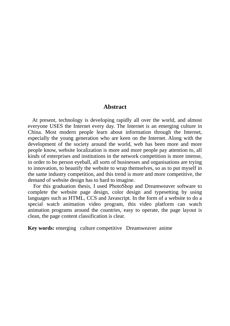 数字媒体技术4班动漫在线视频资源平台的设计与实现_第2页