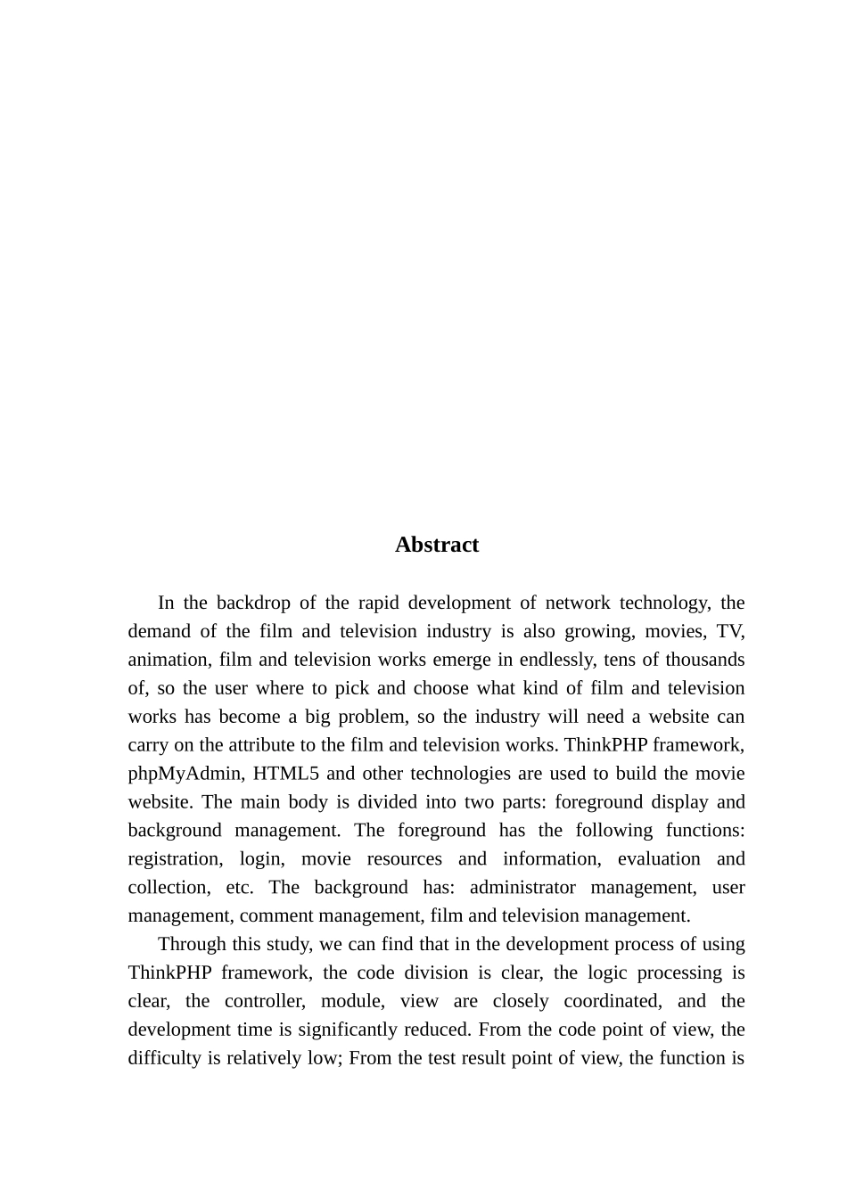 数字媒体技术基于ThinkPHP框架的电影主题网站的设计与开发_第2页