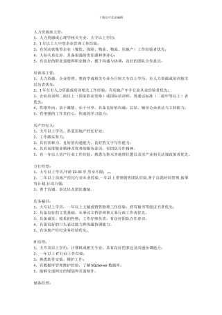 房产中介招聘岗位职责