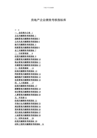房地产企业绩效考核指标库-2