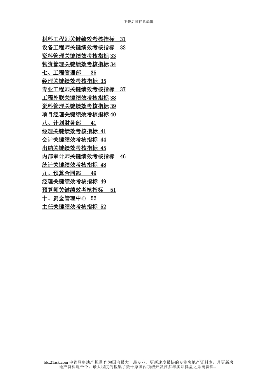 房地产企业绩效考核指标库_第3页