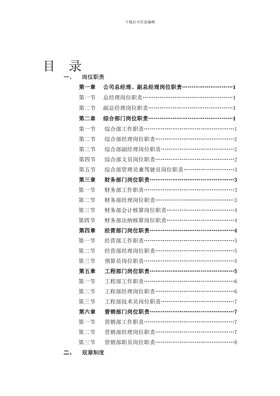 房地产行业各部门岗位职责和公司制度_第1页