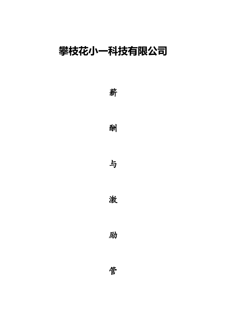 2025年薪酬与激励制度小一科技_第1页