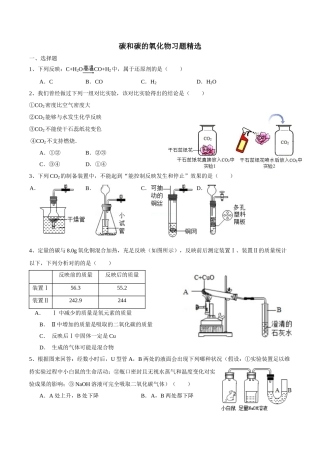 2025年碳和碳的氧化物习题