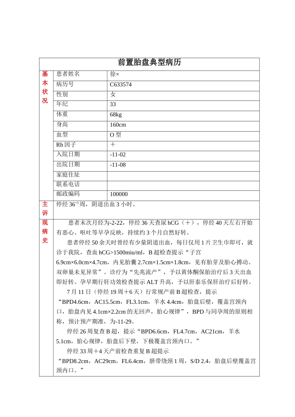 2025年前置胎盘典型病历_第1页