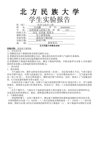 2025年流化床干燥实验报告