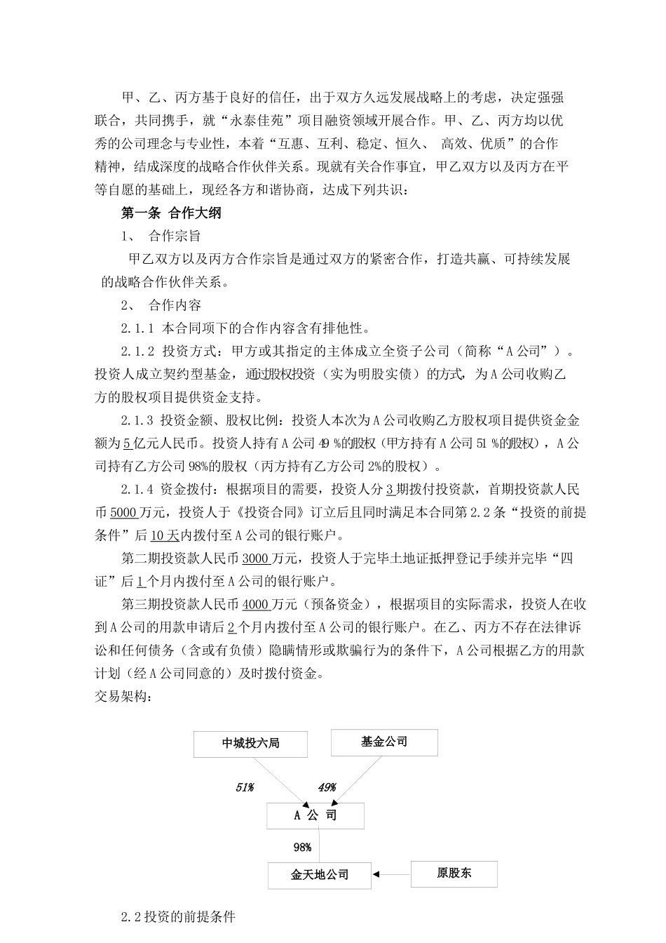 2025年项目投资战略合作意向书_第2页