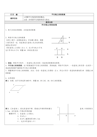 2025年平行线间距离教案