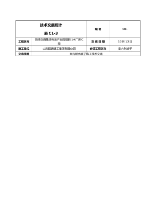 2025年室内刮腻子技术交底记录