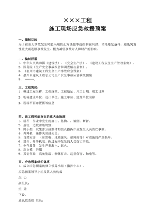 2025年项目工程应急救援预案