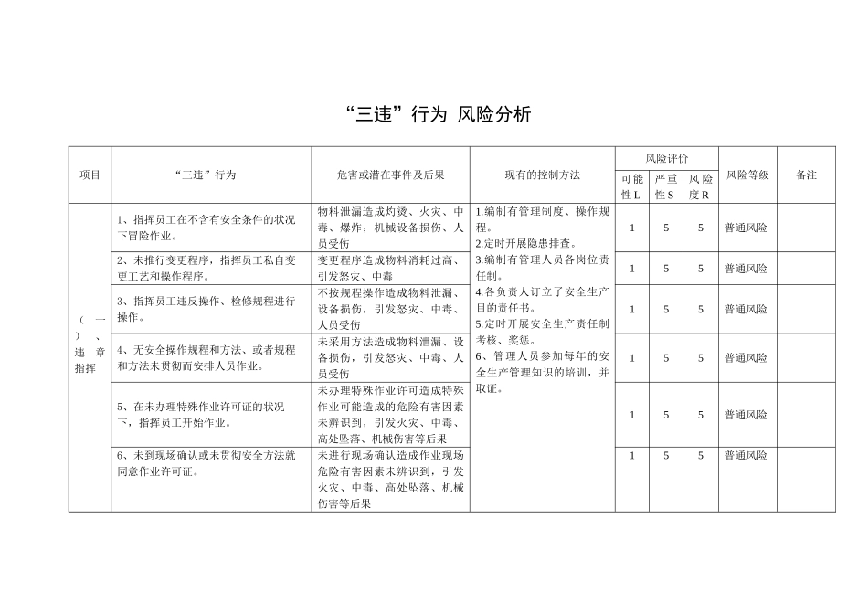 2025年三违行为风险分析_第1页