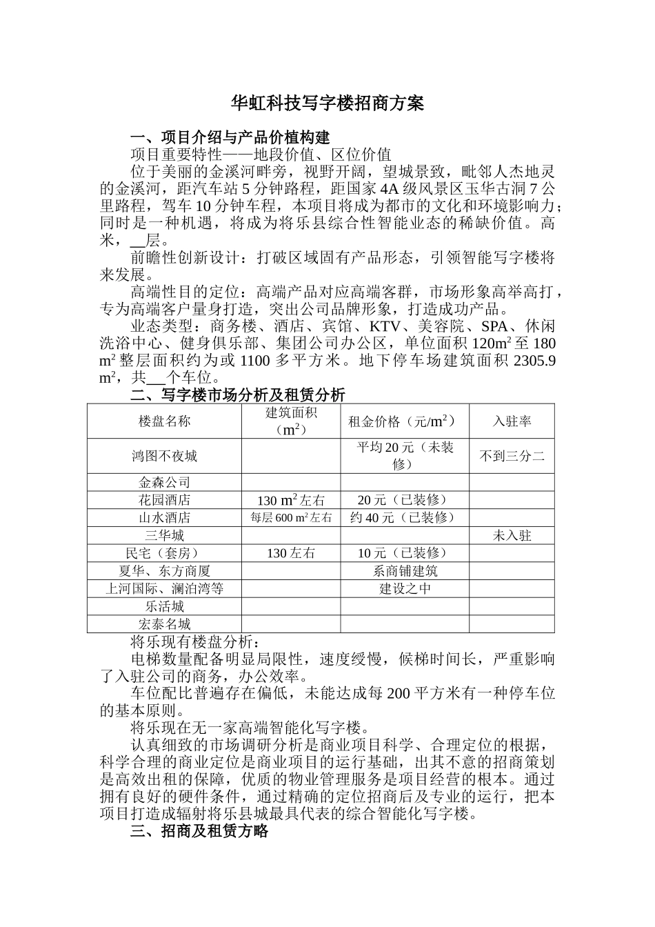 2025年华虹科技写字楼招商方案_第1页