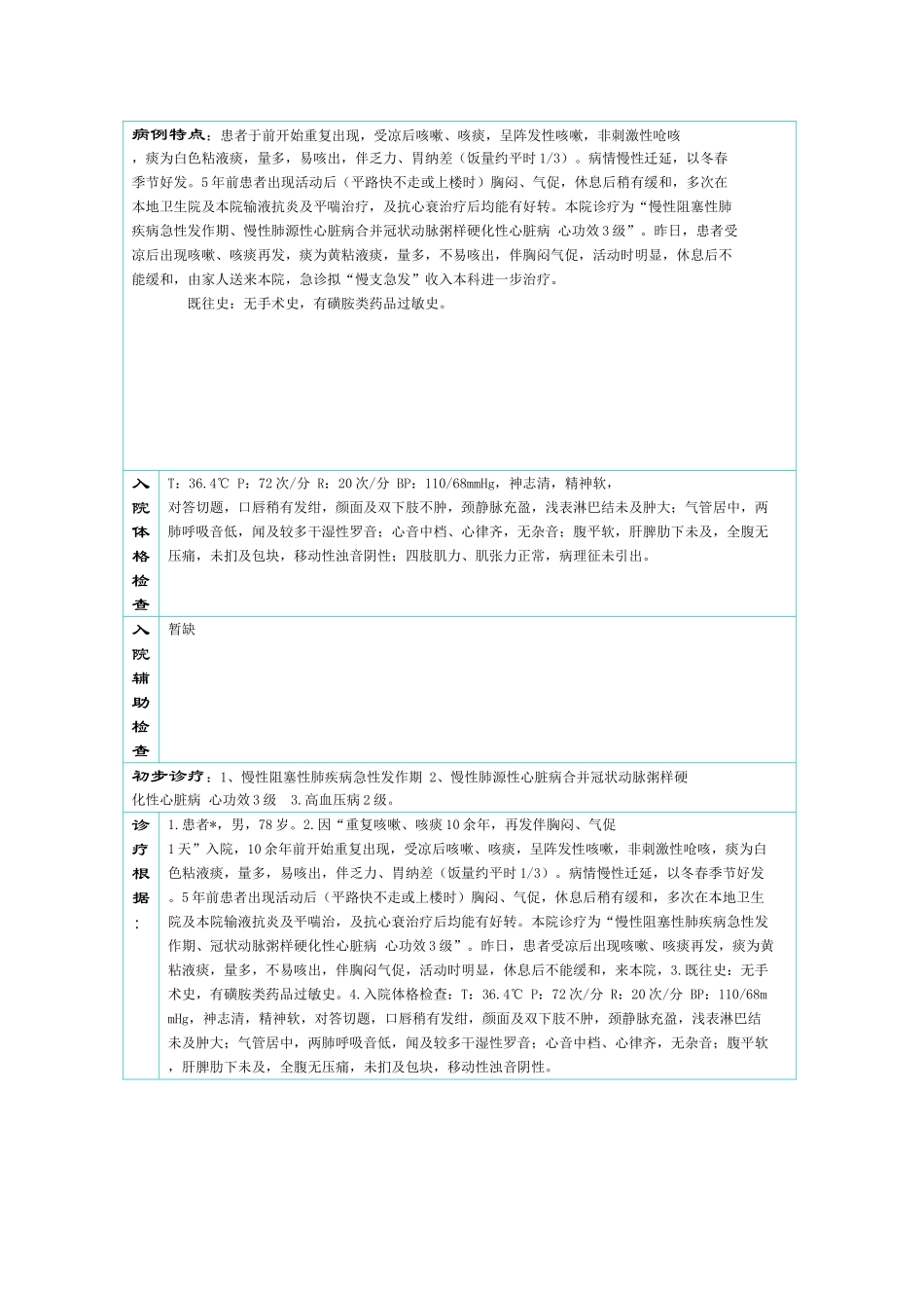 2025年慢性阻塞性肺疾病诊疗记录文本全过程_第3页