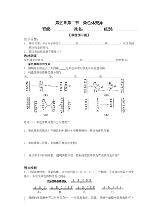 2025年染色体变异导学案教案