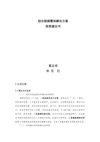 2025年综合能源整体解决方案投资建议书