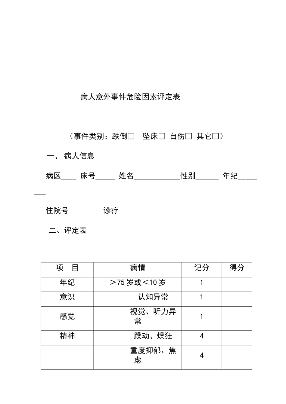 2025年跌倒坠床风险评估_第3页