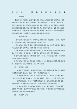 2025年尽职调查方案