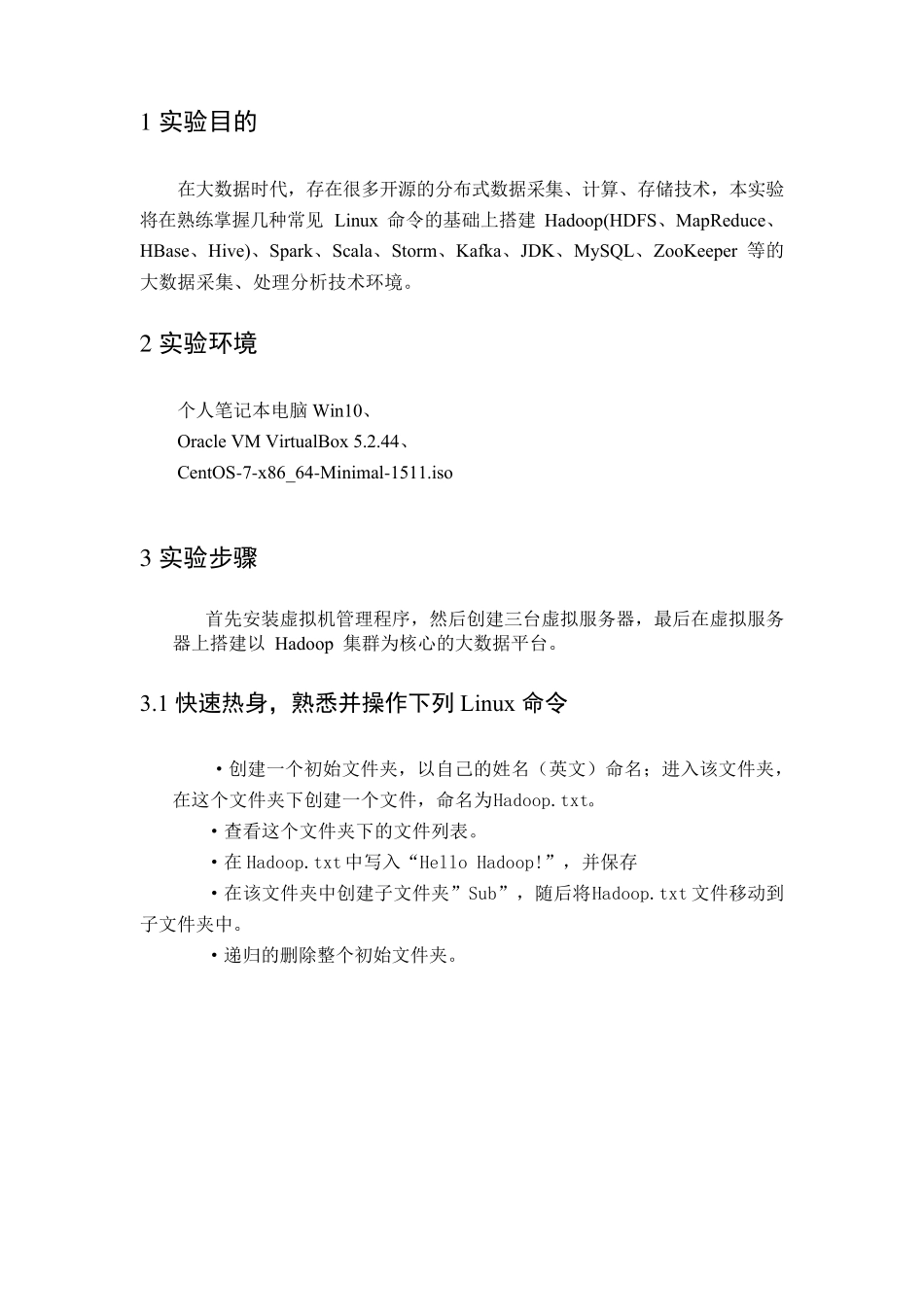 Hadoop大数据平台安装实验(详细步骤)(虚拟机linux)_第2页