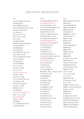 全国中专学校名单