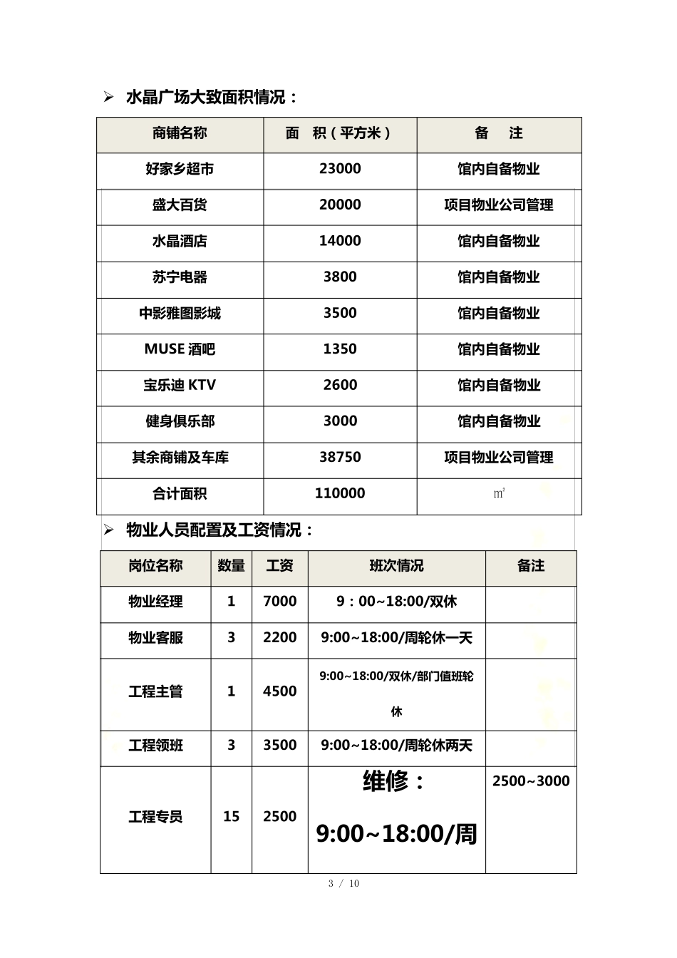 商业项目物业费收费标准测算_第3页