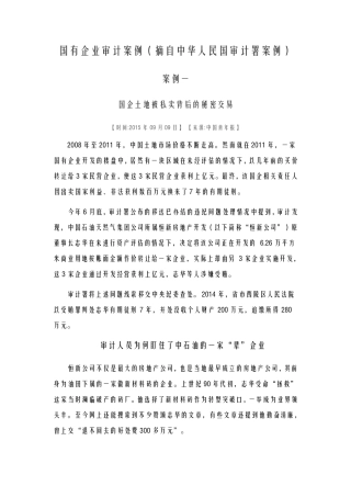 国有企业审计案例