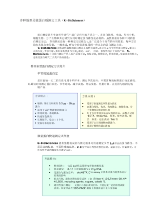 多种新型灵敏蛋白质测定工具(GBioSciences)