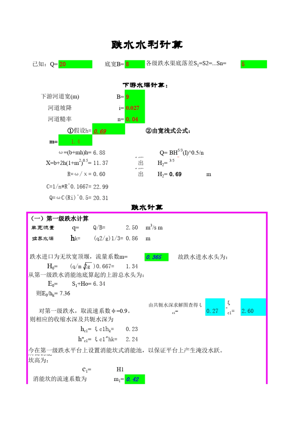 多级跌水计算_第1页