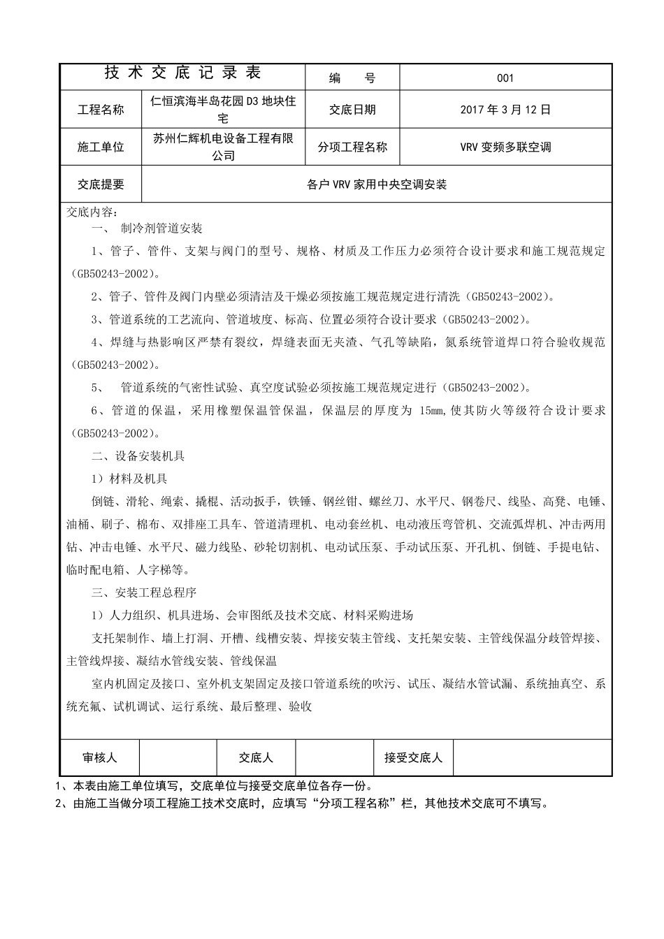 多联机空调系统技术交底_第1页