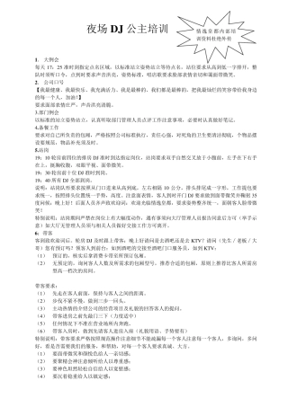 夜场DJ公主培训方案