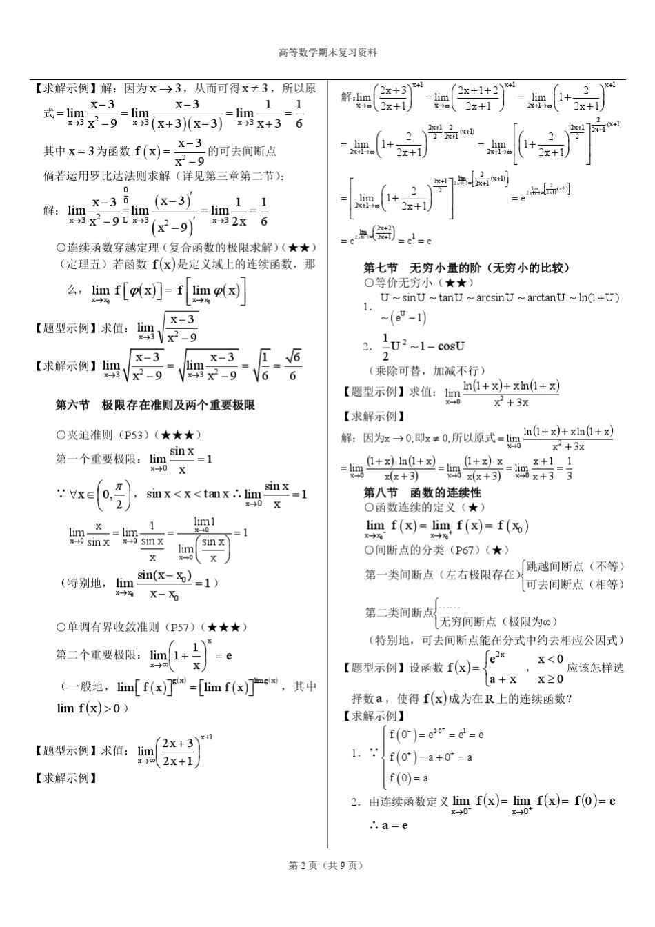 大一高数复习资料[资料]_第2页