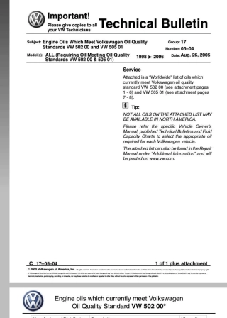 大众502标准机油列表