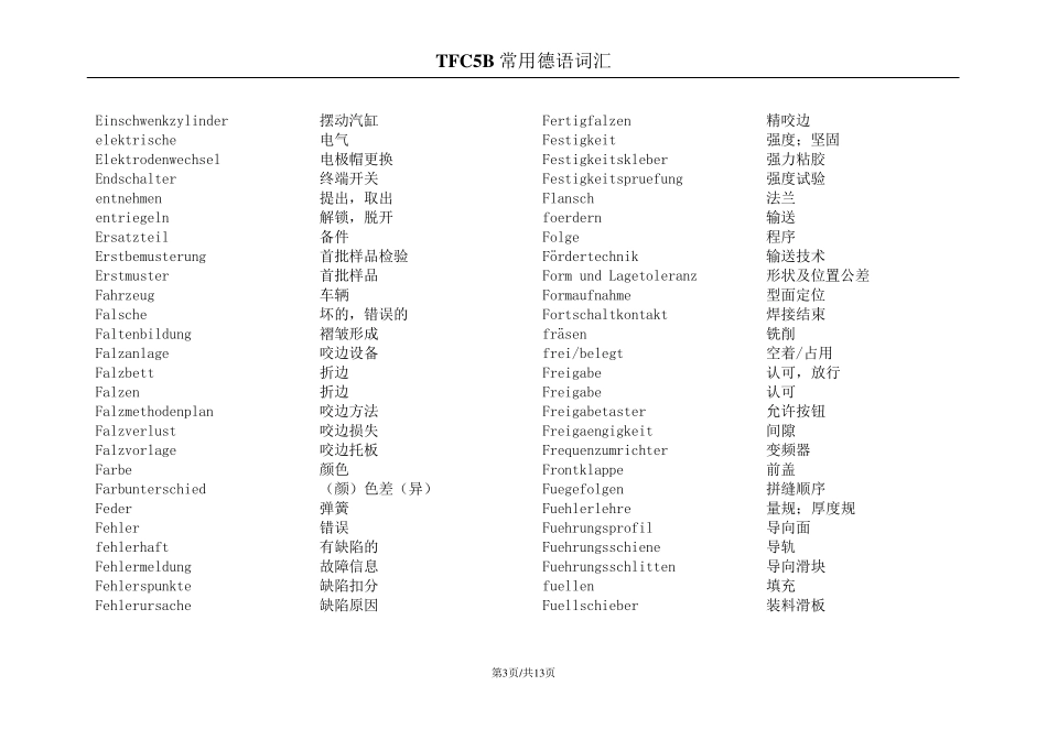 大众汽车公司常用德语词汇_第3页