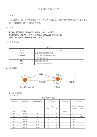 大众汽车用线标准