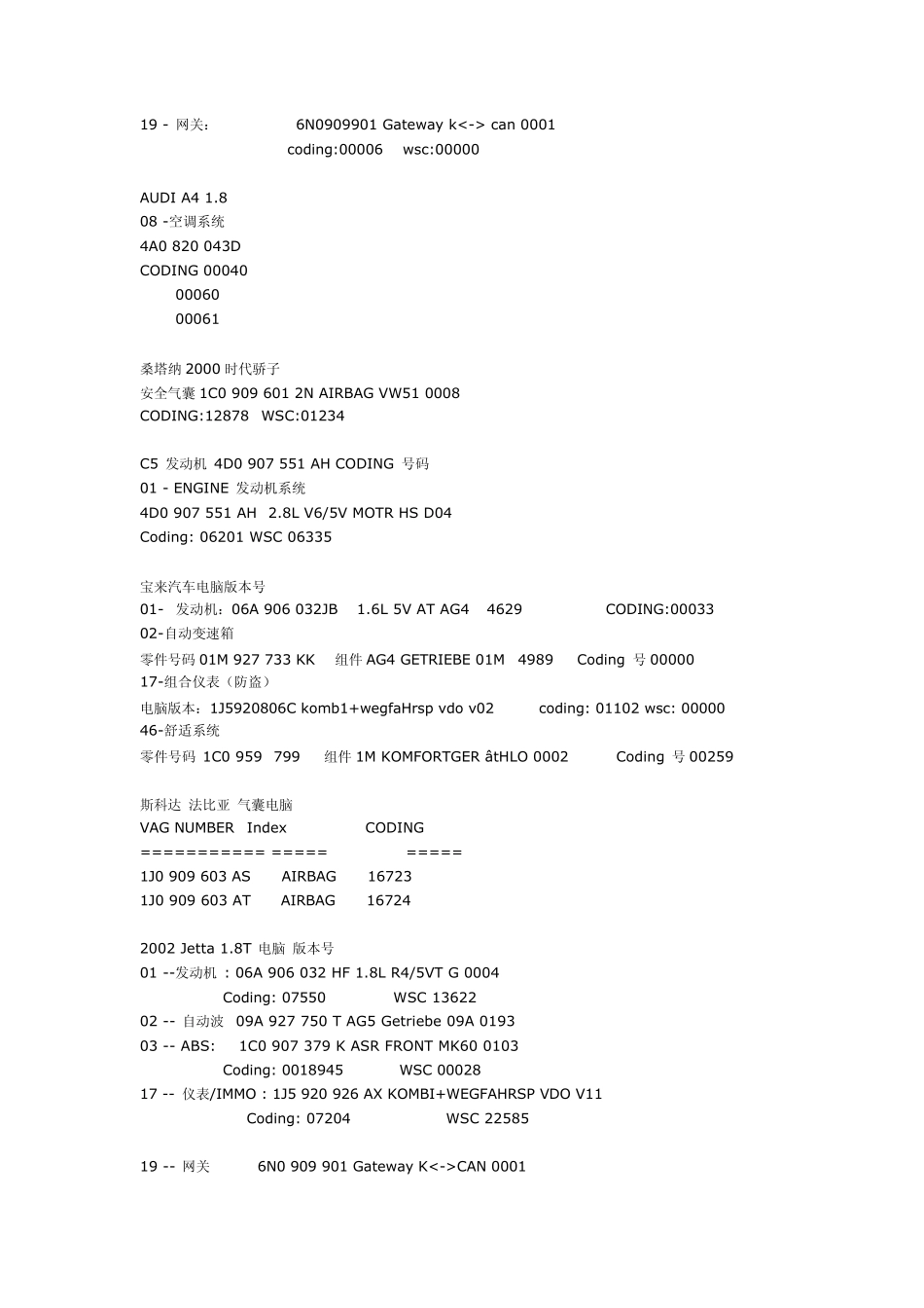 大众电脑编码大全奥迪A62_第3页