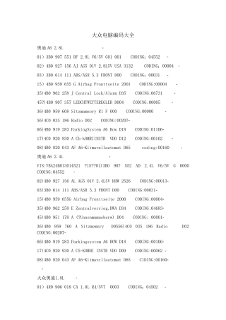 大众电脑编码大全