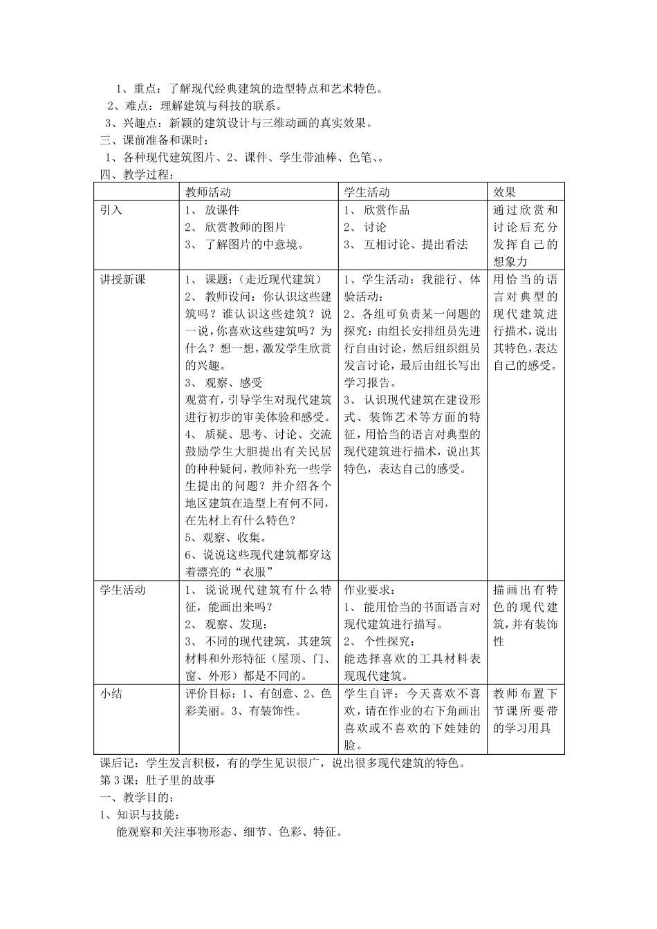 岭南新版小学美术三年级上册教案全册_第3页