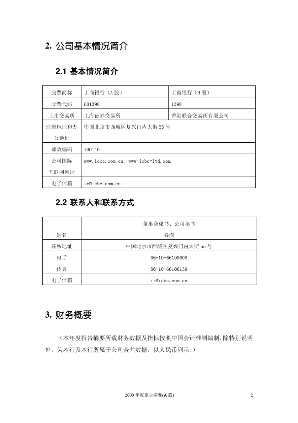 工商银行2009年报_第2页