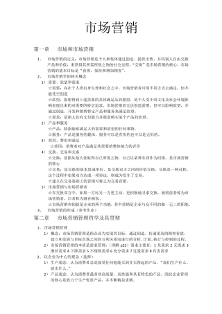 市场营销知识点
