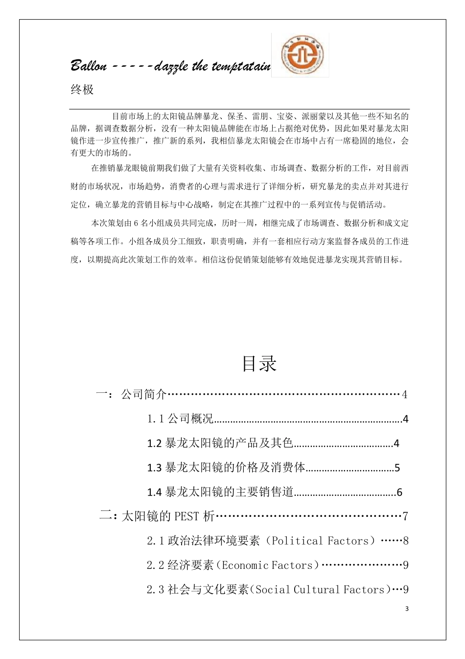 市场营销策划——太阳镜_第3页