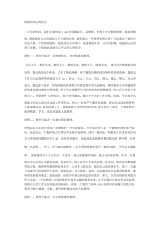 师德培训心得体会